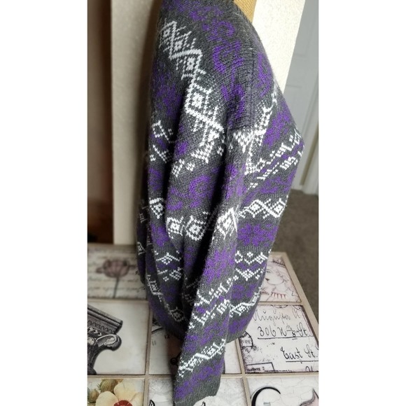 Vintage Just Sasha Purple & Gray Sweater - Picture 3 of 7